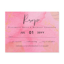 LeahG Budget Bruiloft Roze Perzik Aquarel Abstract