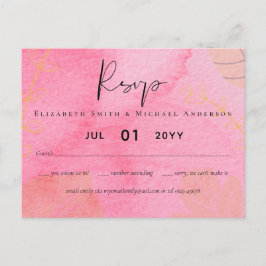 LeahG Budget Bruiloft Roze Perzik Aquarel Abstract Briefkaart