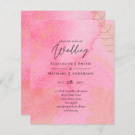 LeahG Budget Bruiloft Roze Perzik Waterverf Abstra