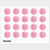 LeahG Budget Bruiloft Roze Perzik Waterverf Abstra Ronde Sticker (Vel)
