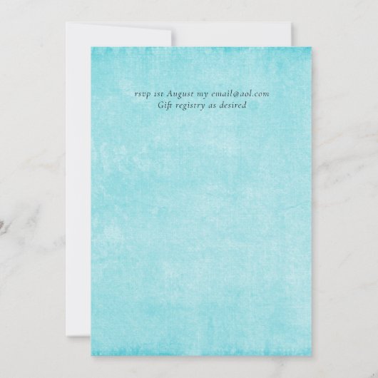 LeahG Budget Bruiloft Waterverf Teal Groen Blauw (Achterkant)