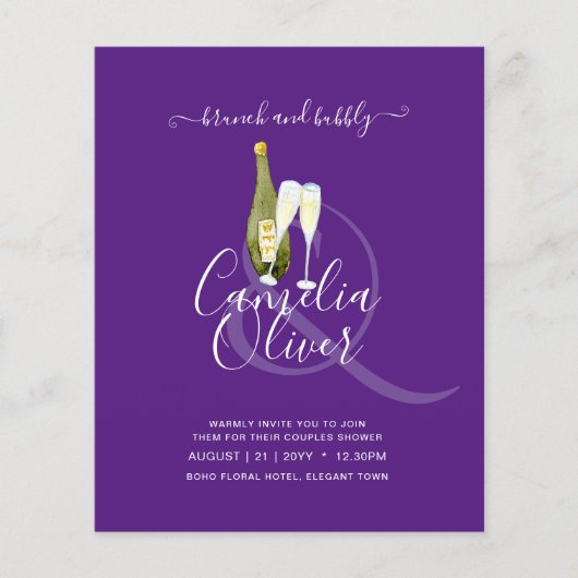 LeahG BUDGET Bruiloftsontbijt Bruisende Bruidsmeis Flyer (Voorkant)