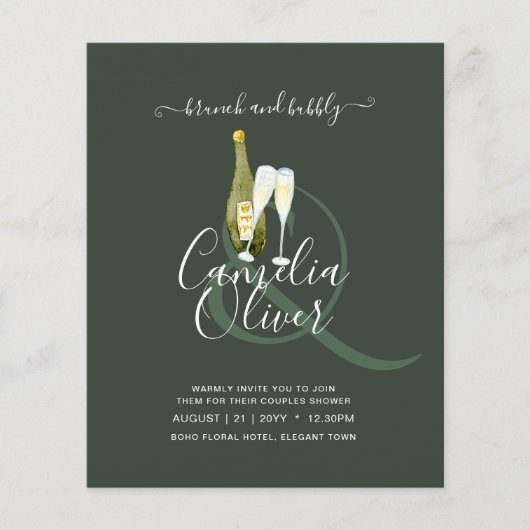 LeahG BUDGET Brunch Bubble Vrijgezellenfeest Weddi Flyer (Voorkant)