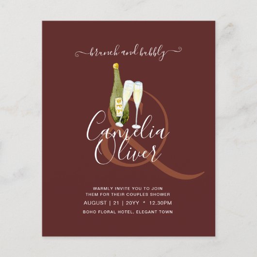 LeahG BUDGET Brunch Bubble Vrijgezellenfeest Weddi Flyer (Voorkant)