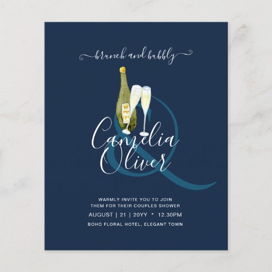 LeahG BUDGET Brunch Bubble Vrijgezellenfeest Weddi Flyer (Voorkant)