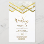 LeahG Budget DECO Silver Gold Wedding Invite (Voorkant)