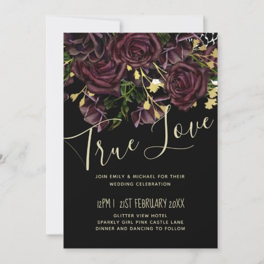 LeahG BUDGET Donkere PLUM Rozen bruiloft (Voorkant)