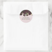 LeahG BUDGET Donkere PLUM Rozen bruiloft Ronde Sticker (Tas)