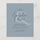 LeahG Budget Dusty Blue Monochrome Wedding Flyer (Voorkant)