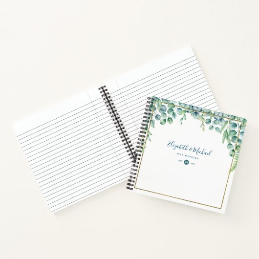 LeahG BUDGET Eucalyptus Greenery Wedding Guestbook Notitieboek (Binnen)