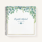 LeahG BUDGET Eucalyptus Greenery Wedding Guestbook Notitieboek (Voorkant)