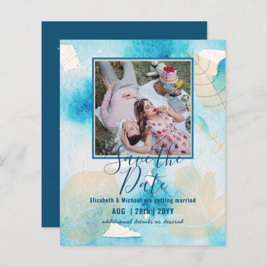 LeahG BUDGET FOTO bewaart data Abstracte Waterverv (Voorkant / Achterkant)