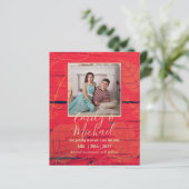 LeahG Budget FOTO Save Date Red Gold Leaves (Staand voorkant)