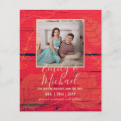 LeahG Budget FOTO Save Date Red Gold Leaves (Voorkant)