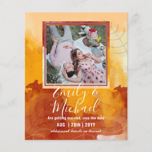 LeahG BUDGET FOTO Save Dates Waterverf (Voorkant)