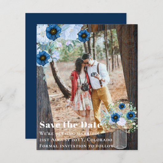 LeahG BUDGET FOTO Save the Dates Sjablonen (Voorkant / Achterkant)