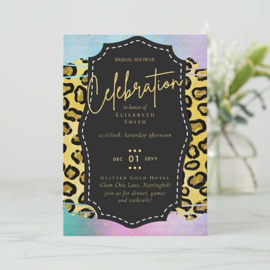 LeahG Budget Glam Chic Vrijgezellenfeest Unicorn G Kaart (Staand voorkant)