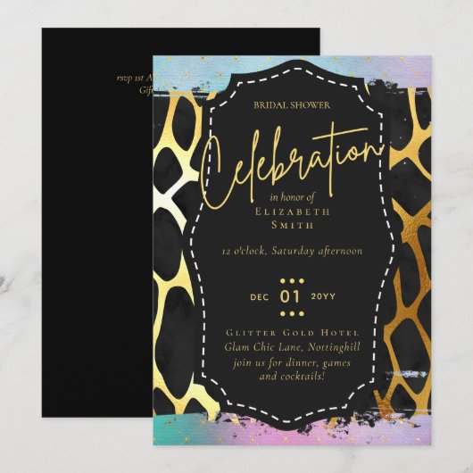 LeahG Budget Glam Chic Vrijgezellenfeest Unicorn G Kaart (Voorkant / Achterkant)