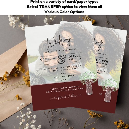 LeahG BUDGET Gypsophila PHOTO OVERLAY Wedding Flyer