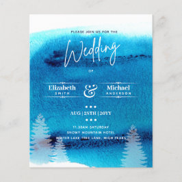 LeahG BUDGET Mountain Blue Wedding Invite