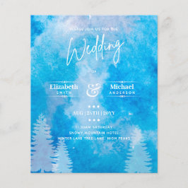 LeahG BUDGET Mountain Blue Wedding Invite
