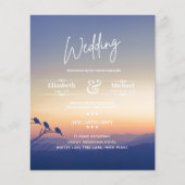 LeahG BUDGET Mountain Sunset Wedding Invite (Voorkant)