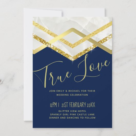 LeahG Budget Navy Gold Art Deco Wedding (Voorkant)
