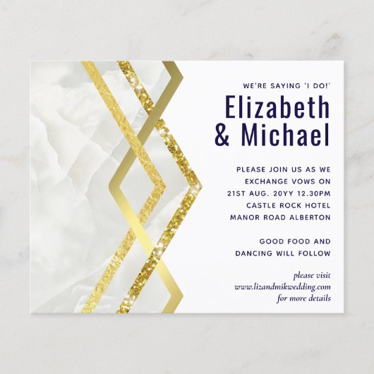 LeahG Budget Navy Gold Art Deco Wedding (Voorkant)