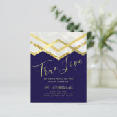 LeahG Budget Navy Gouden Art Deco Bruiloft (Staand voorkant)