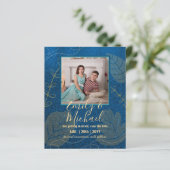 LeahG Budget PHOTO Save Date Navy Gold (Staand voorkant)
