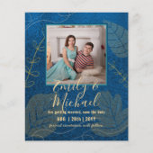 LeahG Budget PHOTO Save Date Navy Gold (Voorkant)
