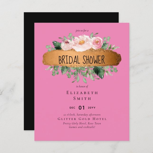 LeahG Budget Roos Glamor Girly Wedding (Voorkant / Achterkant)