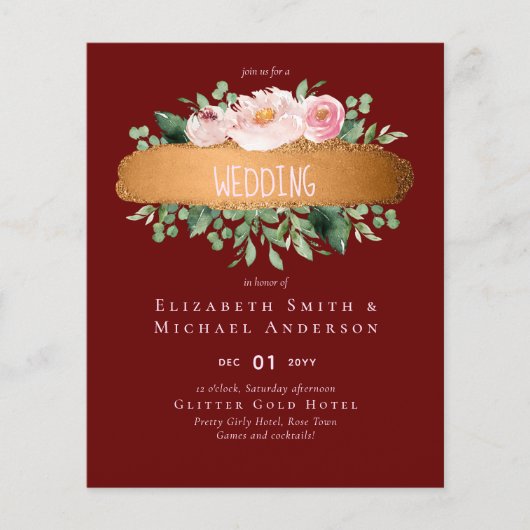 LeahG Budget Roos Glamor Girly Wedding (Voorkant)