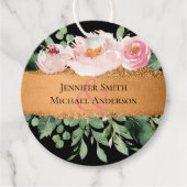 LeahG Budget Roos Glamor Girly Wedding Bedankjes Labels (Voorkant)