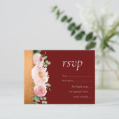 LeahG Budget Roos Glamor Girly Wedding Briefkaart (Staand voorkant)