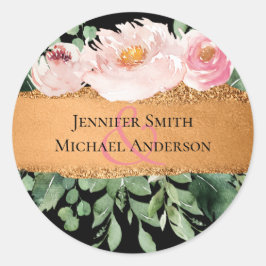 LeahG Budget Roos Glamor Girly Wedding Ronde Sticker