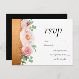 LeahG Budget Roos Glamor Girly Wedding Uitnodiging Briefkaart