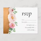 LeahG Budget Roos Glamor Girly Wedding Uitnodiging Briefkaart (Voorkant)