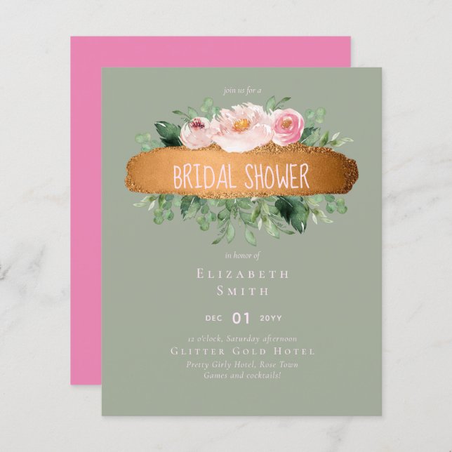 LeahG Budget Roos Glamour Meisjesachtig Trouwdag (Voorkant / Achterkant)