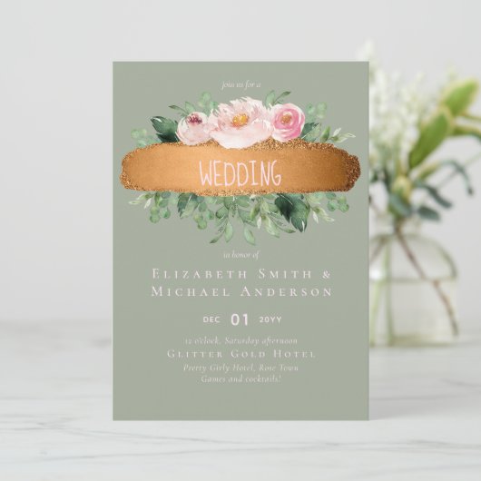 LeahG Budget Roos Glamour Meisjesachtig Trouwdag (Staand voorkant)