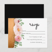 LeahG Budget Roos Gold Glam Wedding Uitnodiging Briefkaart (Voorkant / Achterkant)
