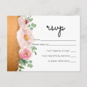 LeahG Budget Roos Gold Glam Wedding Uitnodiging Briefkaart (Voorkant)