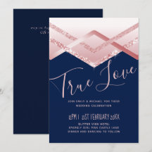 LeahG Budget Rosegold Art Deco Navy Wedding