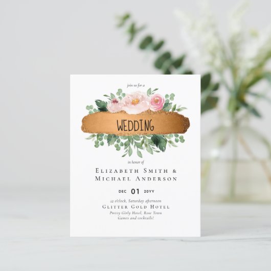 LeahG Budget Roze Gouden Glam Bruiloft (Staand voorkant)