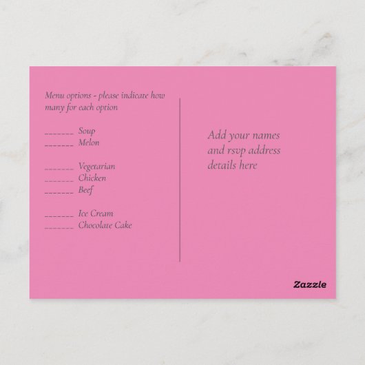 LeahG Budget Roze Gouden Glam Bruiloft Briefkaart (Achterkant)