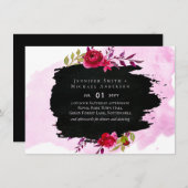 LeahG Budget roze Rose Black Modern Wedding (Voorkant / Achterkant)