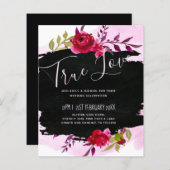 LeahG Budget roze Rose Black Modern Wedding (Voorkant / Achterkant)