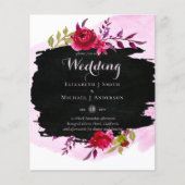 LeahG Budget roze Rose Black Modern Wedding (Voorkant)