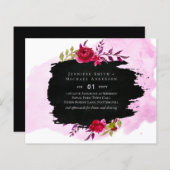 LeahG Budget roze Rose Black Modern Wedding (Voorkant / Achterkant)
