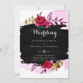 LeahG Budget roze Rose Black Modern Wedding (Voorkant)